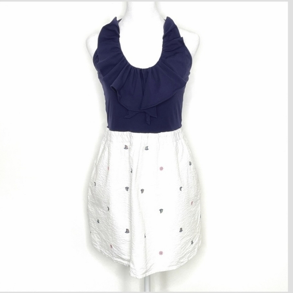 Lilly Pulitzer Quinn Let It Rip Embroidery Jersey Seersucker Combo Mini Dress - Picture 9 of 11